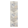 Nourison Home Pompeii 6' Runner Fabric Ivory Grey Blue Area Rug