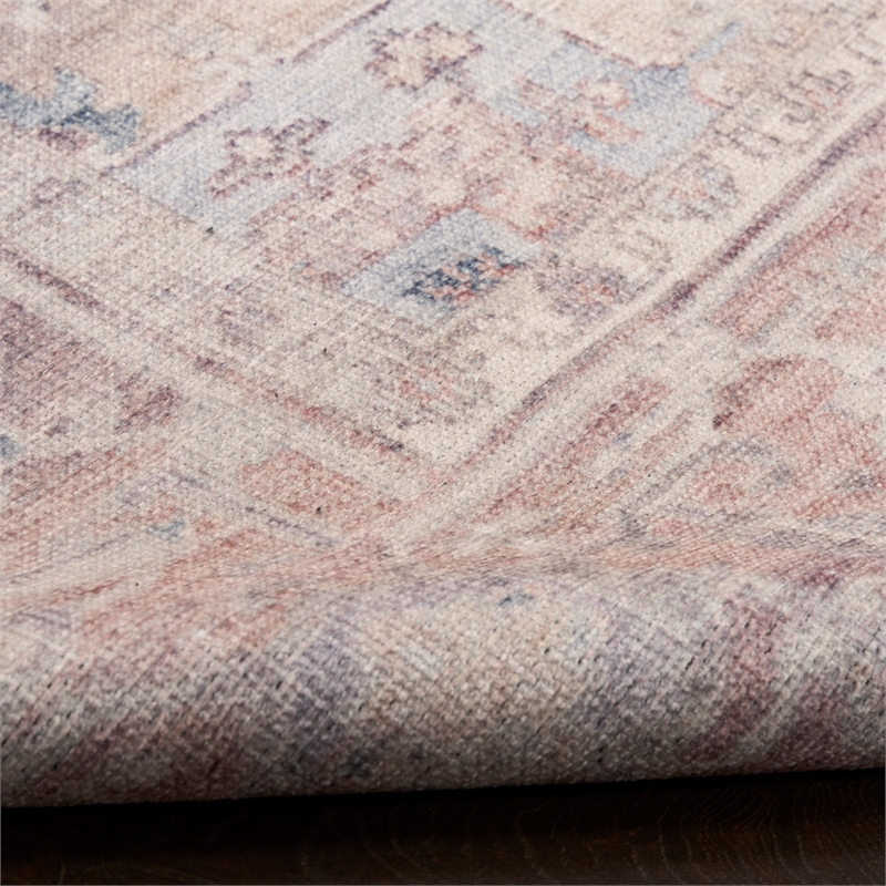 Nourison Home Vintage Washables 10' x 13' Polyester Light Blue Area Rug