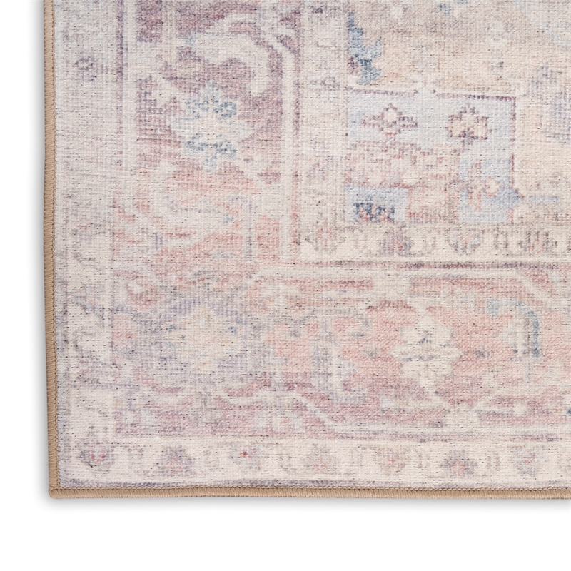 Nourison Home Vintage Washables 10' x 13' Polyester Light Blue Area Rug