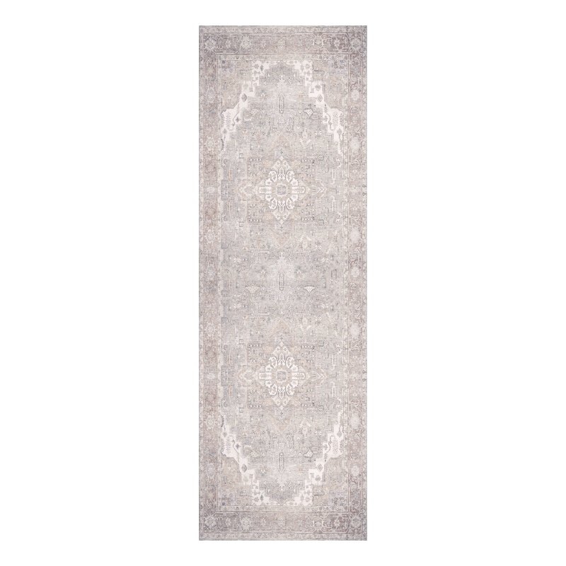Nourison Home Vintage Washables 6' Runner Polyester Light Blue Area Rug