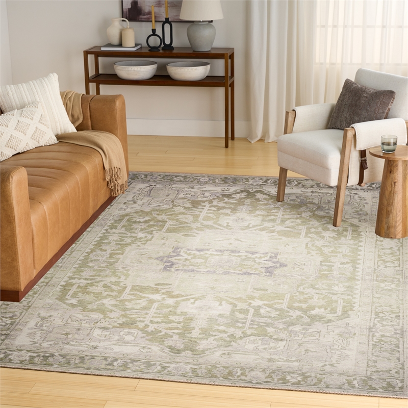 Nourison Home Vintage Washables 10' x 13' PolyesterGreen Area Rug