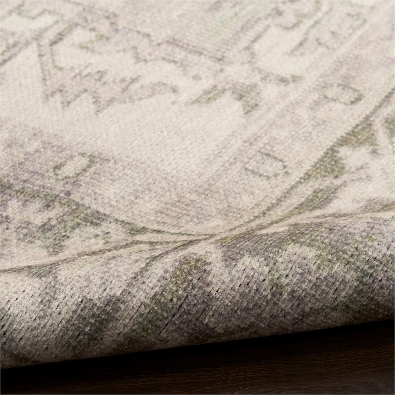 Nourison Home Vintage Washables 6' Runner Polyester Green Area Rug