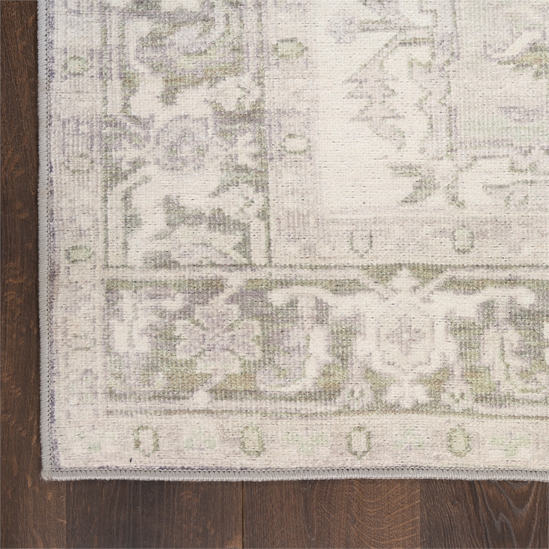 Nourison Home Vintage Washables 8' Runner Polyester Green Area Rug