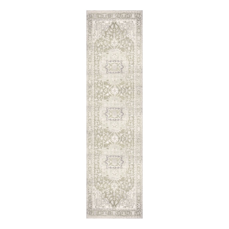 Nourison Home Vintage Washables 8' Runner Polyester Green Area Rug