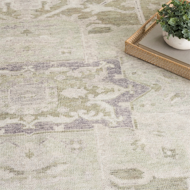 Nourison Home Vintage Washables 4' x 6' Polyester Green Area Rug