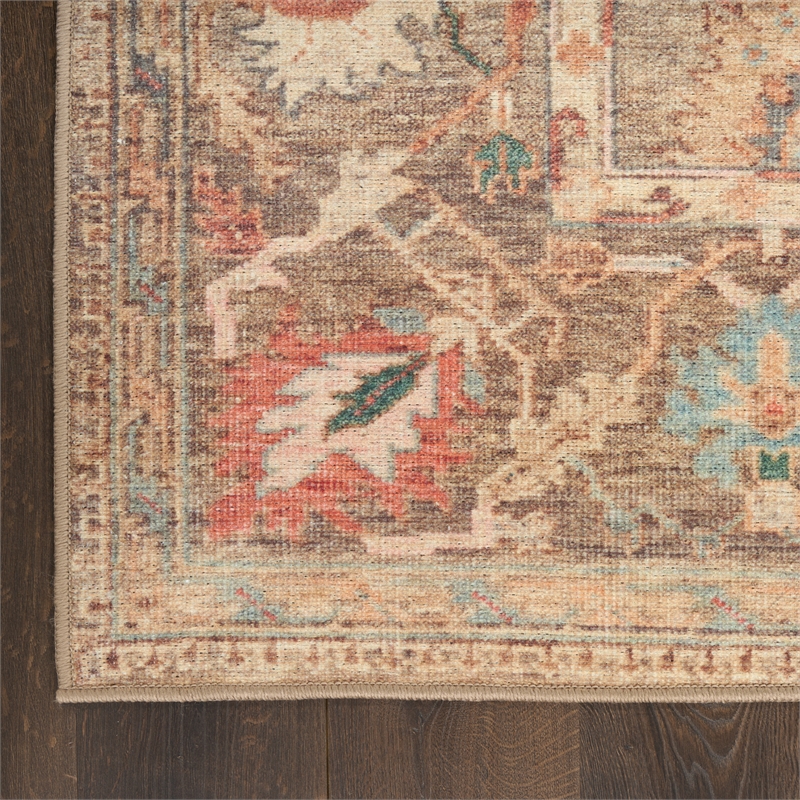 Nourison Home Vintage Washables 10' x 13' Polyester Taupe Multicolor Area Rug
