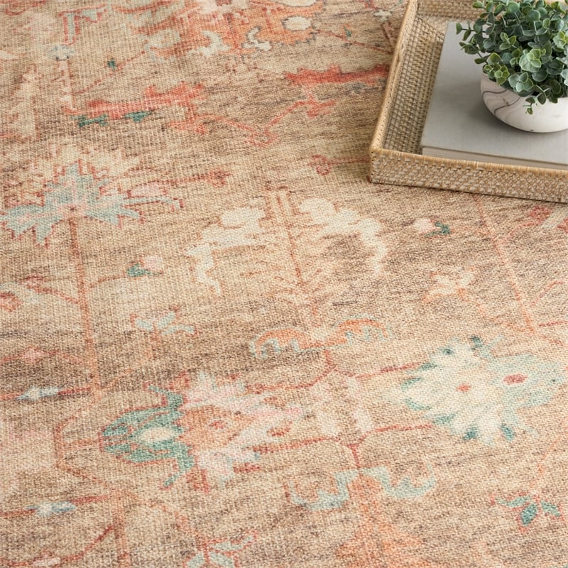 Nourison Home Vintage Washables 10' x 13' Polyester Taupe Multicolor Area Rug