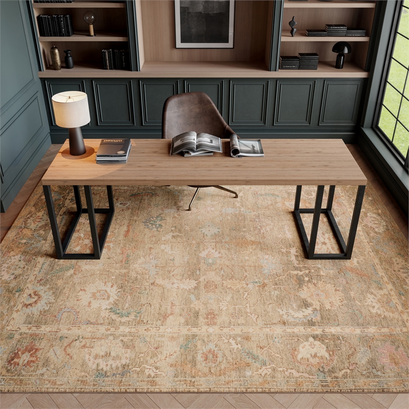 Nourison Home Vintage Washables 10' x 13' Polyester Taupe Multicolor Area Rug