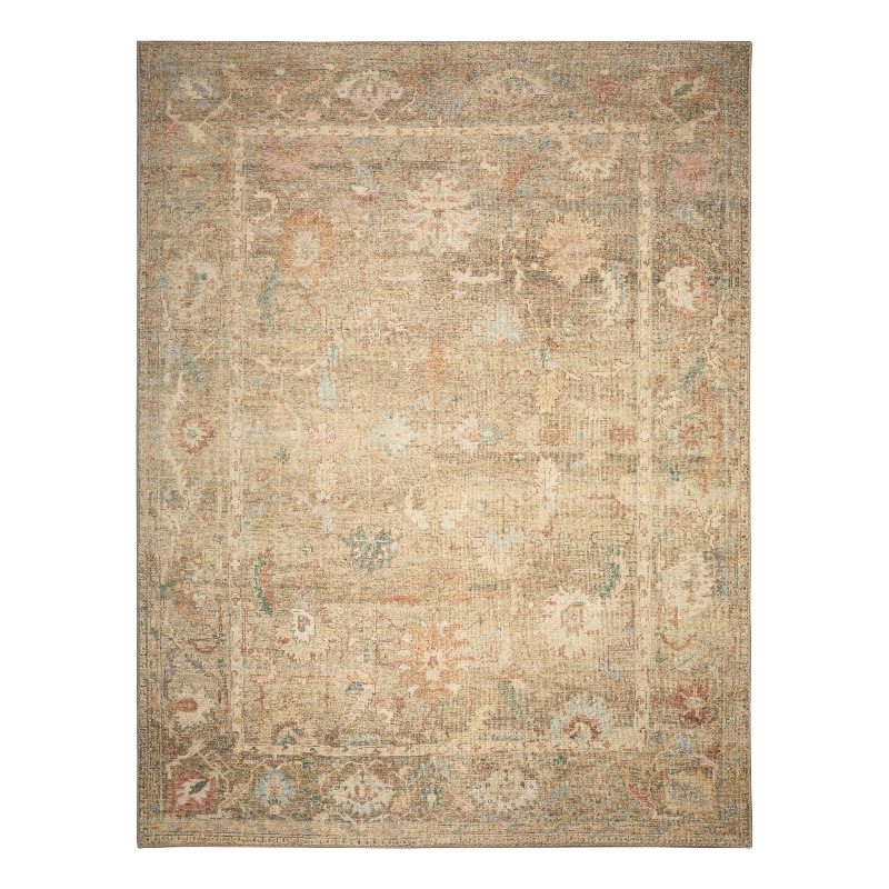 Nourison Home Vintage Washables 10' x 13' Polyester Taupe Multicolor Area Rug