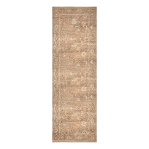 Nourison Home Vintage Washables 6' Runner Polyester Taupe Multicolor Area Rug