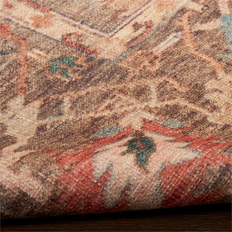 Nourison Home Vintage Washables 4' x 6' Polyester Taupe Multicolor Area Rug
