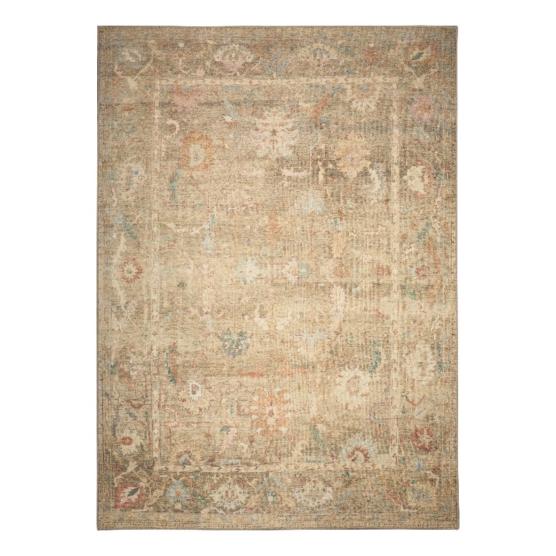 Nourison Home Vintage Washables 4' x 6' Polyester Taupe Multicolor Area Rug