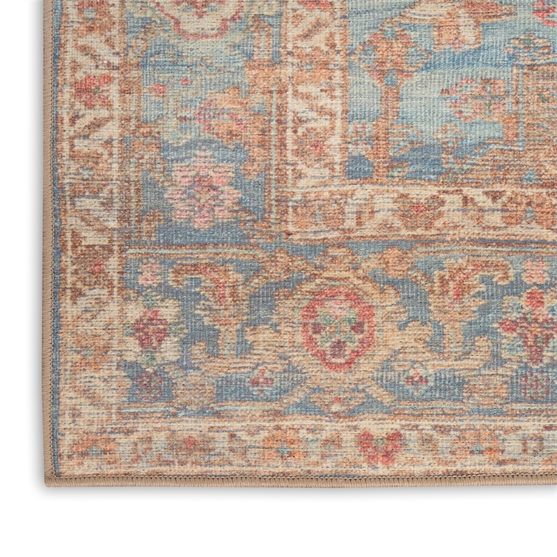Nourison Home Vintage Washables 6' Runner PolyesterNavy Multicolor Area Rug