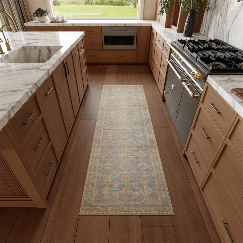 Nourison Home Vintage Washables 6' Runner PolyesterNavy Multicolor Area Rug