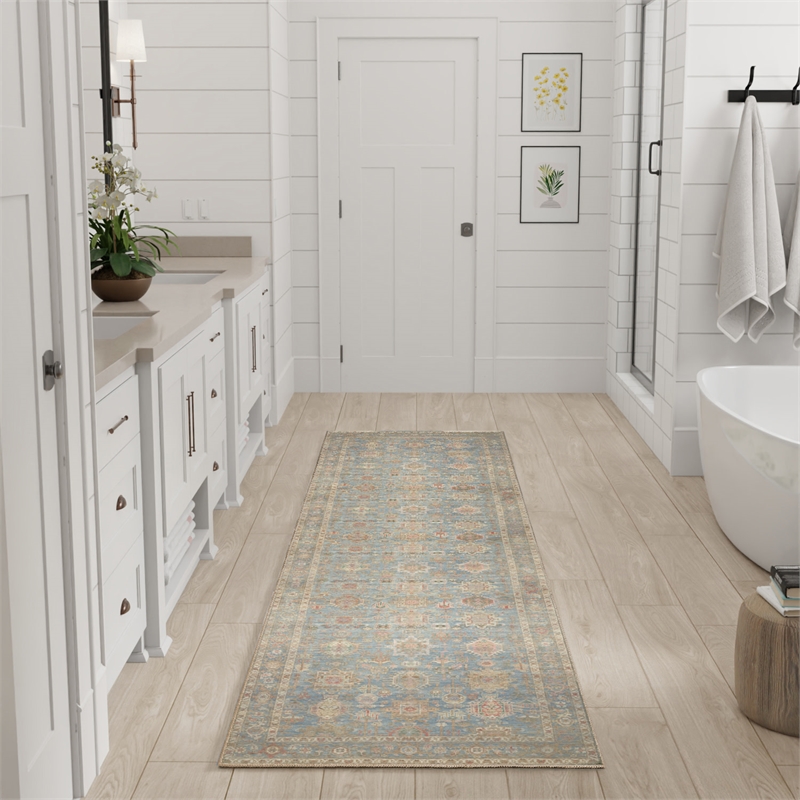 Nourison Home Vintage Washables 6' Runner PolyesterNavy Multicolor Area Rug