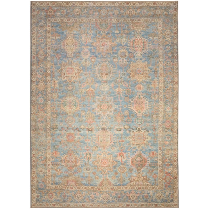 Nourison Home Vintage Washables 4' x 6' Polyester Navy Multicolor Area Rug