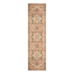 Nourison Home Vintage Washables 6' Runner Polyester Coral Multicolor Area Rug