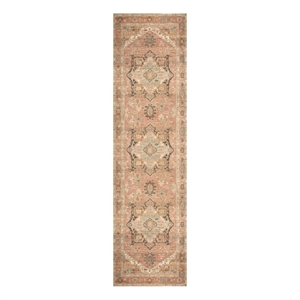 Nourison Home Vintage Washables 8' Runner Polyester Coral Multicolor Area Rug