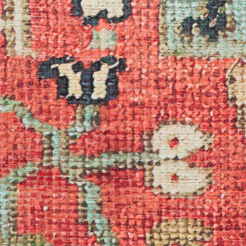 Nourison Home Vintage Washables 6' Runner Polyester Rust Multicolor Area Rug