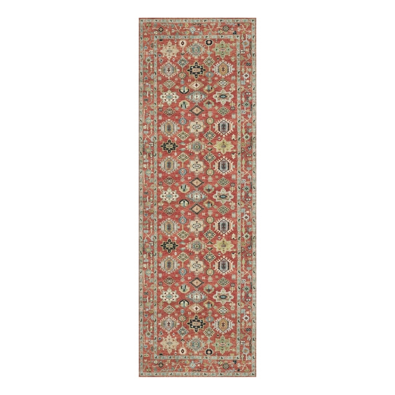 Nourison Home Vintage Washables 6' Runner Polyester Rust Multicolor Area Rug