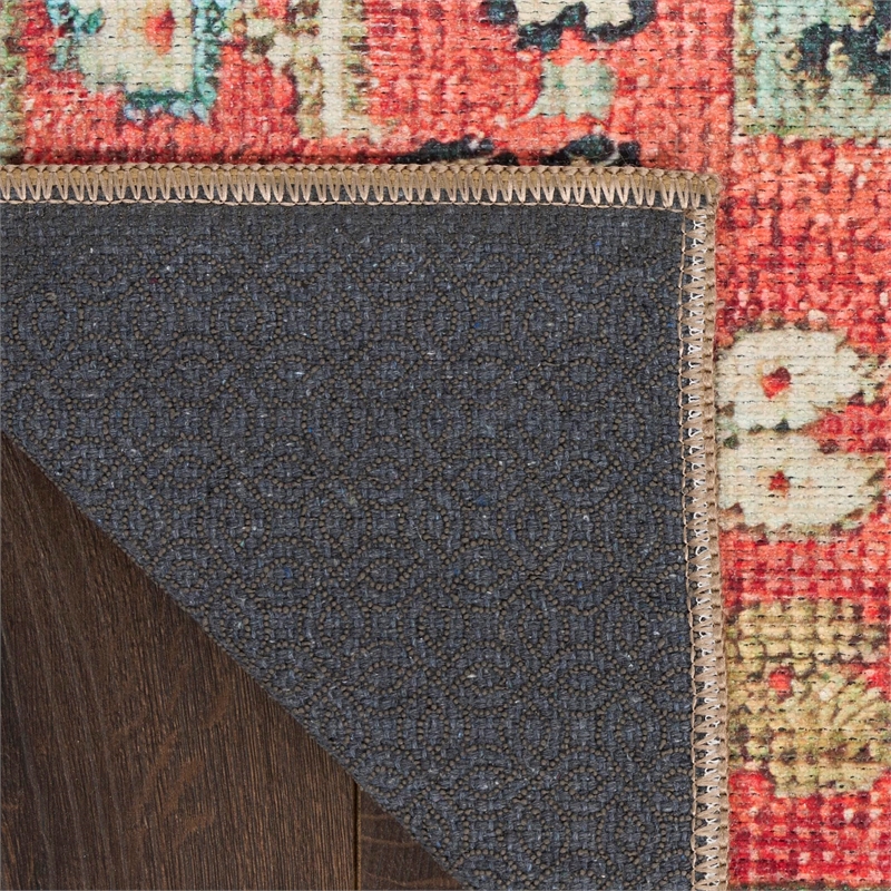 Nourison Home Vintage Washables 4' x 6' Polyester Rust Multicolor Area Rug
