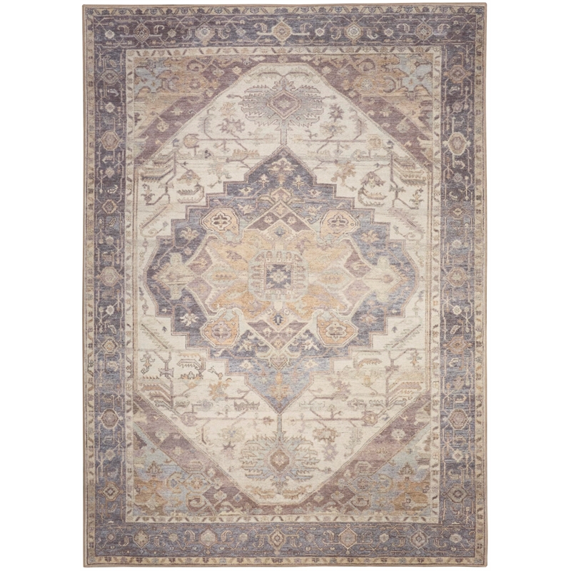 Nourison Home Vintage Washables 4' x 6' PolyesterIvory Purple Area Rug