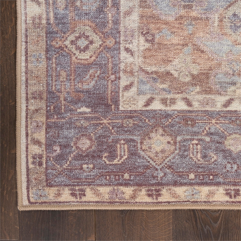 Nourison Home Vintage Washables 4' x 6' PolyesterIvory Purple Area Rug