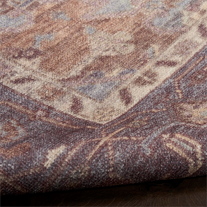 Nourison Home Vintage Washables 4' x 6' PolyesterIvory Purple Area Rug