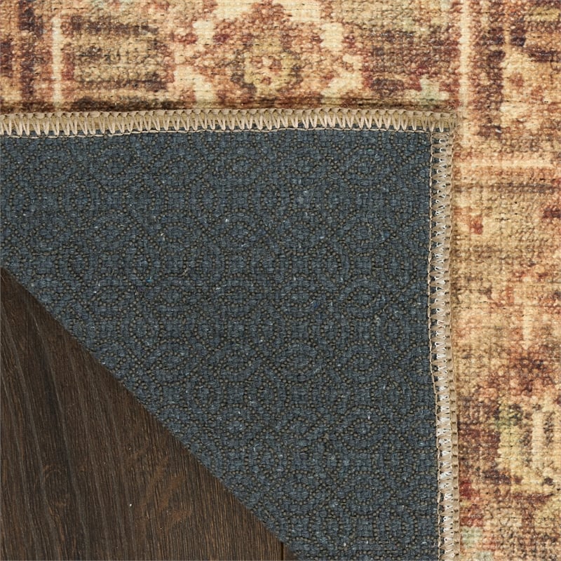 Nourison Home Vintage Washables 6' Runner Polyester Gold Area Rug