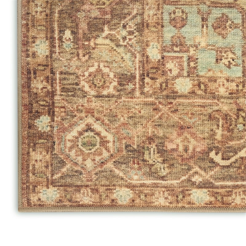 Nourison Home Vintage Washables 6' Runner Polyester Gold Area Rug