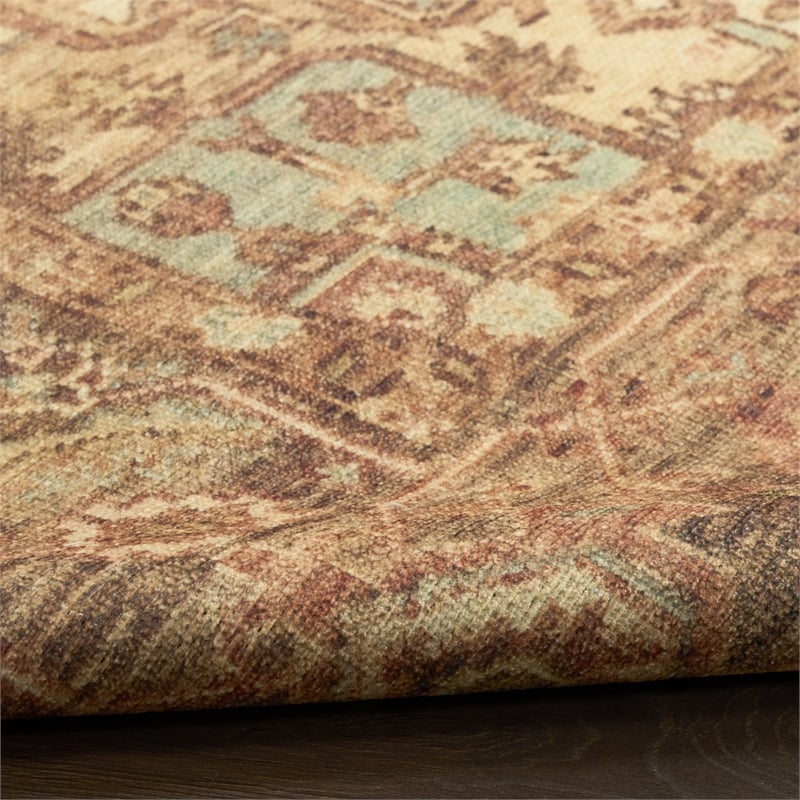 Nourison Home Vintage Washables 6' Runner Polyester Gold Area Rug