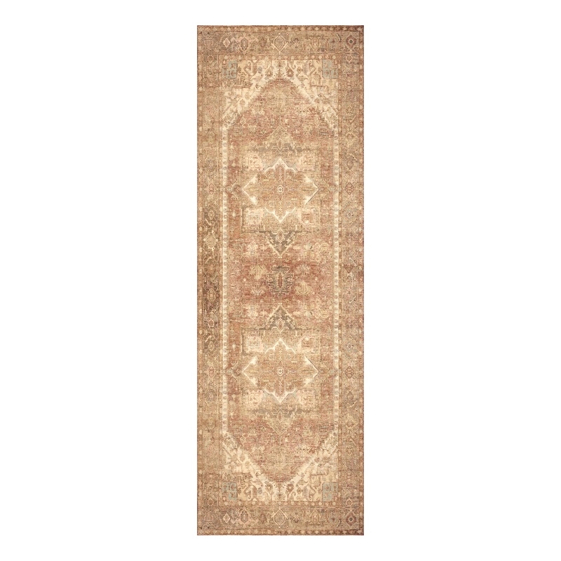 Nourison Home Vintage Washables 6' Runner Polyester Gold Area Rug