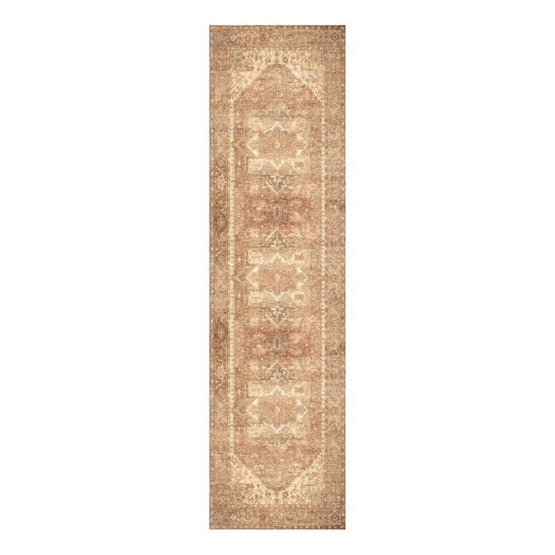 Nourison Home Vintage Washables 8' Runner Polyester Gold Area Rug