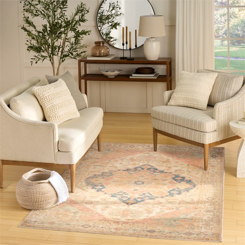 Nourison Home Vintage Washables 4' x 6' Polyester Multicolor Area Rug