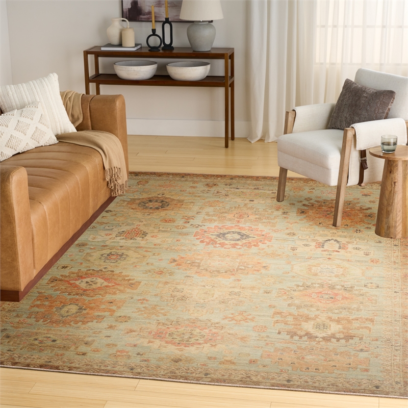 Nourison Home Vintage Washables 10' x 13' PolyesterSage Multicolor Area Rug
