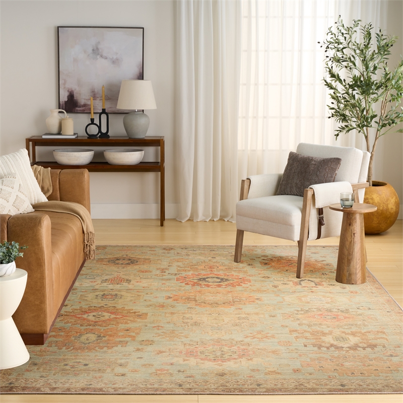 Nourison Home Vintage Washables 10' x 13' PolyesterSage Multicolor Area Rug