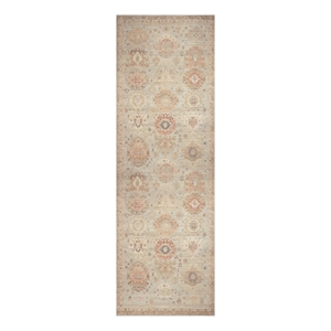 Nourison Home Vintage Washables 6' Runner Polyester Sage Multicolor Area Rug