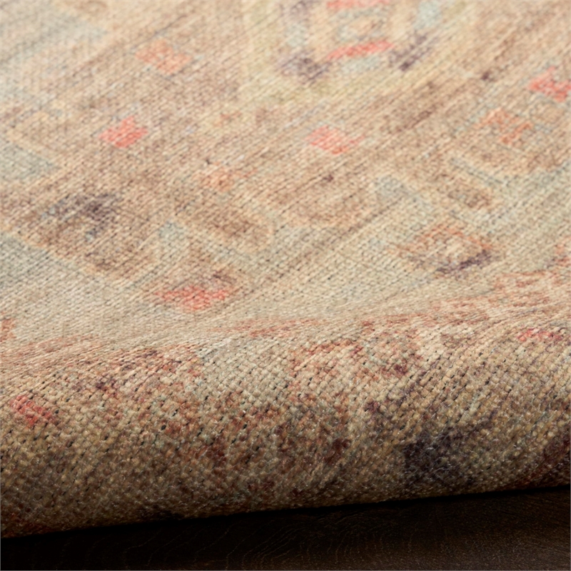 Nourison Home Vintage Washables 4' x 6' Polyester Sage Multicolor Area Rug