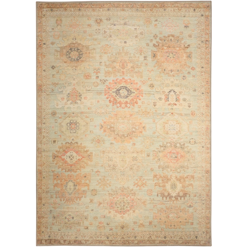 Nourison Home Vintage Washables 4' x 6' Polyester Sage Multicolor Area Rug
