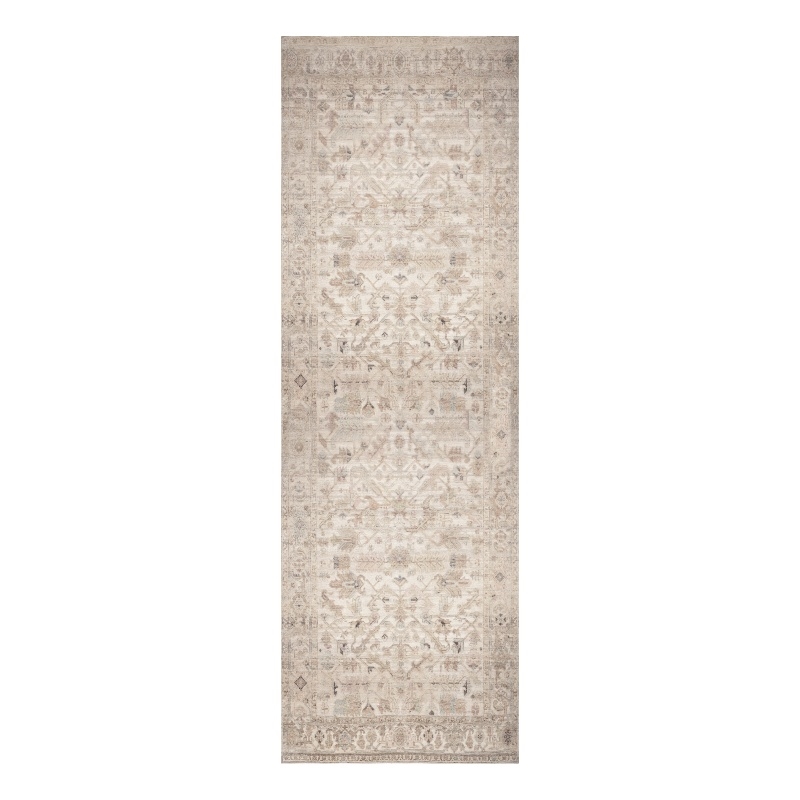 Nourison Home Vintage Washables 6' Runner Polyester Beige Area Rug