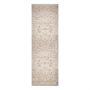 Nourison Home Vintage Washables 6' Runner Polyester Beige Area Rug