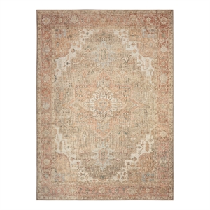 Nourison Home Vintage Washables 5' x 7' Polyester Coral Taupe Area Rug