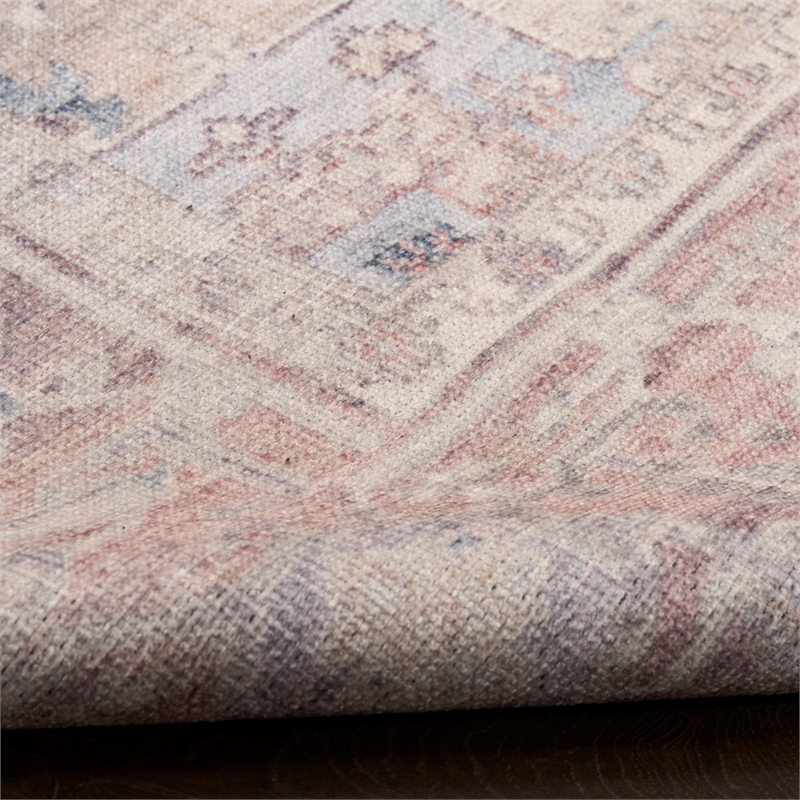 Nourison Home Vintage Washables 5' x 7' Polyester Light Blue Area Rug