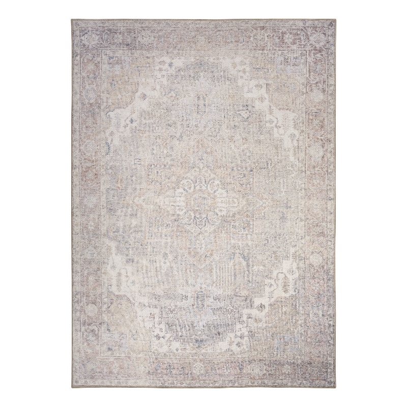 Nourison Home Vintage Washables 5' x 7' Polyester Light Blue Area Rug