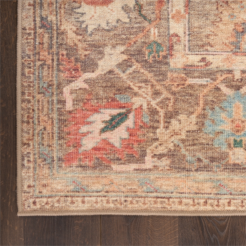 Nourison Home Vintage Washables 5' x 7' PolyesterTaupe Multicolor Area Rug