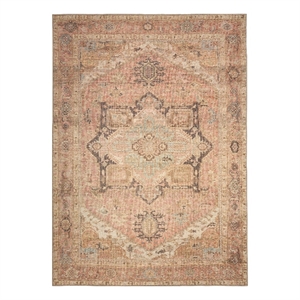 Nourison Home Vintage Washables 5' x 7' Polyester Coral Multicolor Area Rug