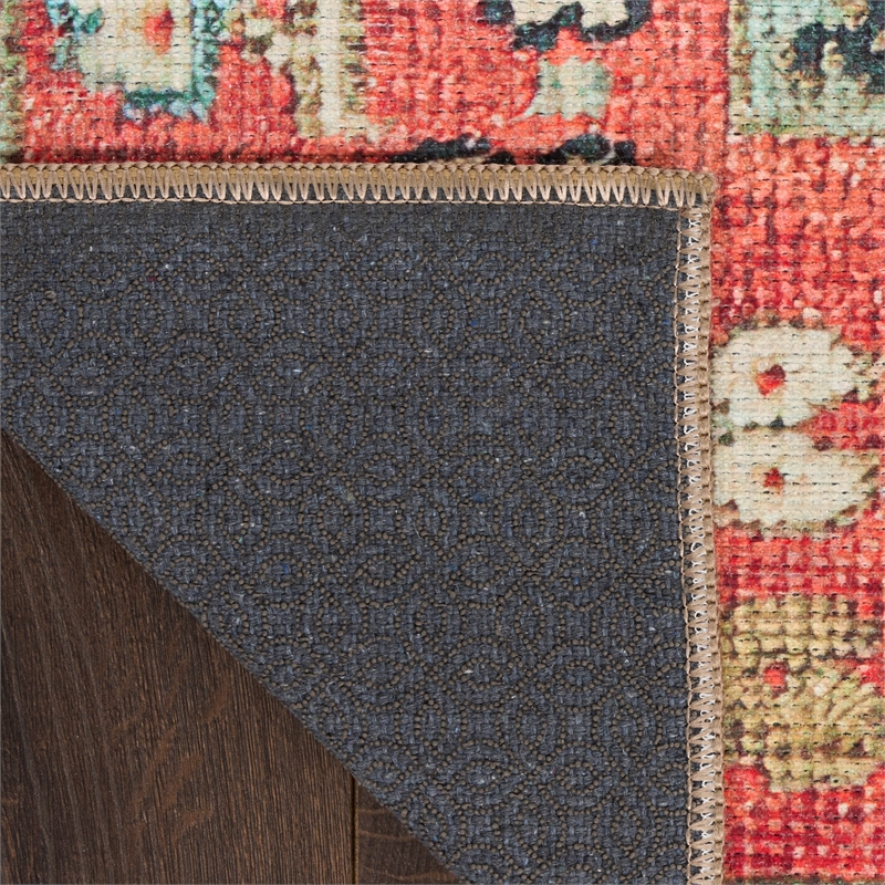 Nourison Home Vintage Washables 5' x 7' Polyester Rust Multicolor Area Rug