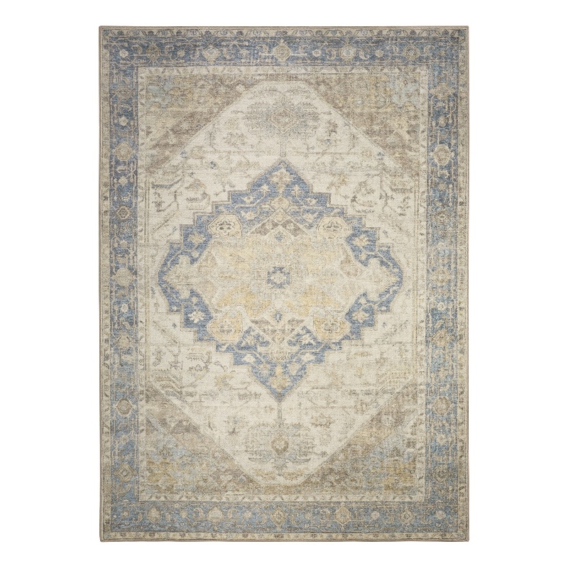 Nourison Home Vintage Washables 5' x 7' Polyester Blue Green Area Rug
