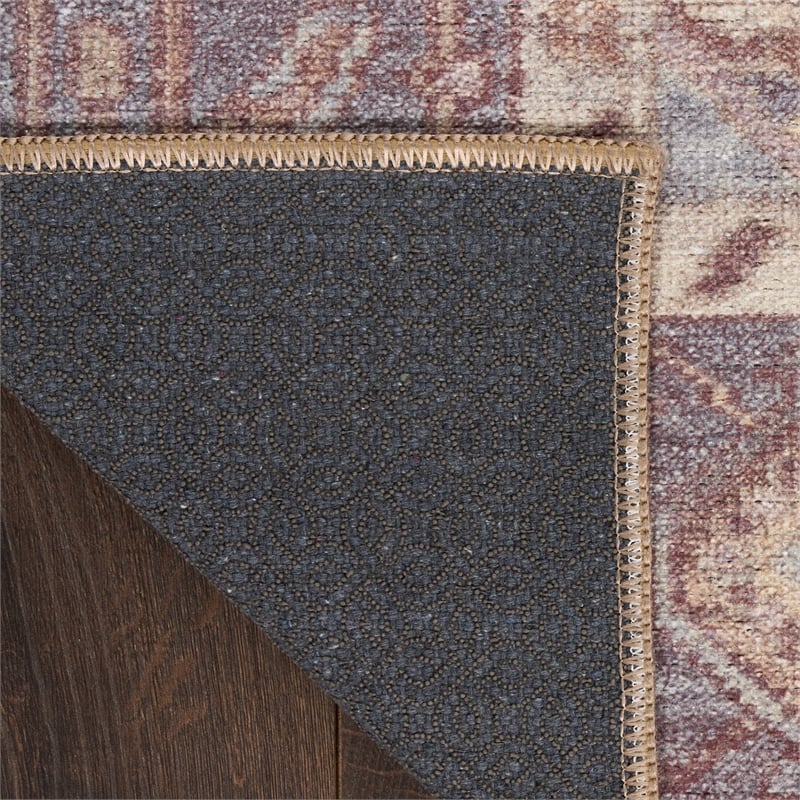 Nourison Home Vintage Washables 5' x 7' Polyester Ivory Purple Area Rug