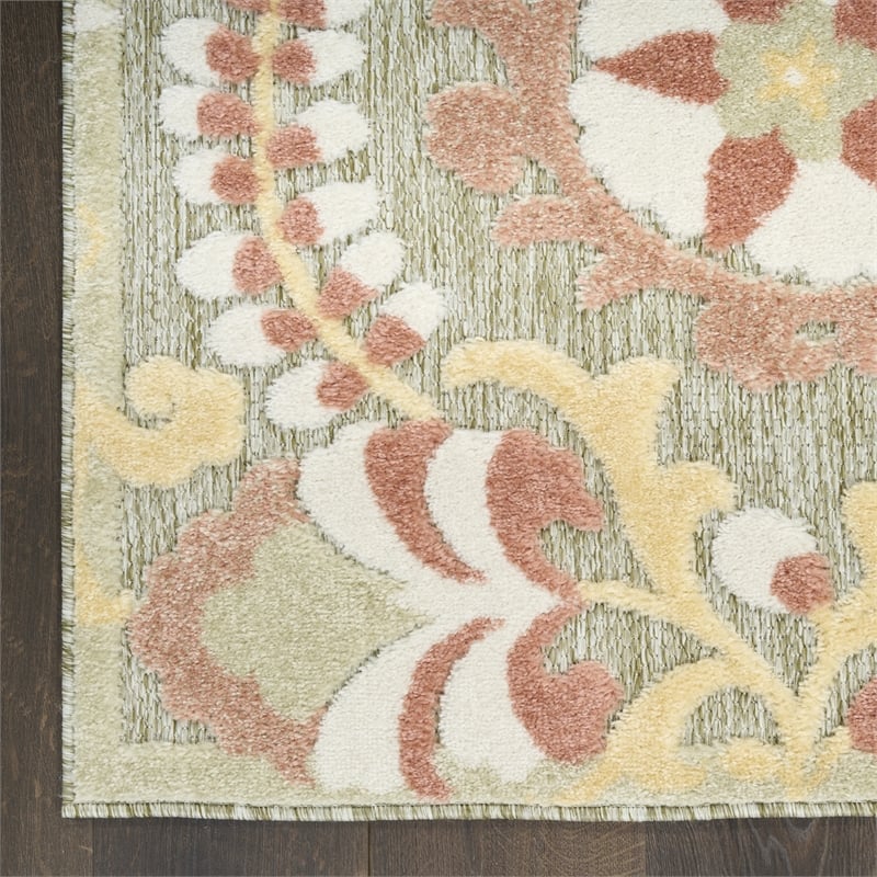 Nourison Home Aloha 8' x 11' Fabric Sage Rose Area Rug